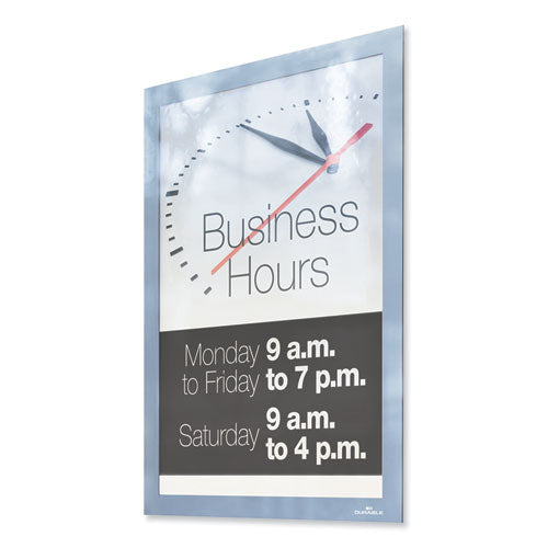 Duraframe Sun Sign Holder, 8.5 X 11, Silver Frame, 2/pack.