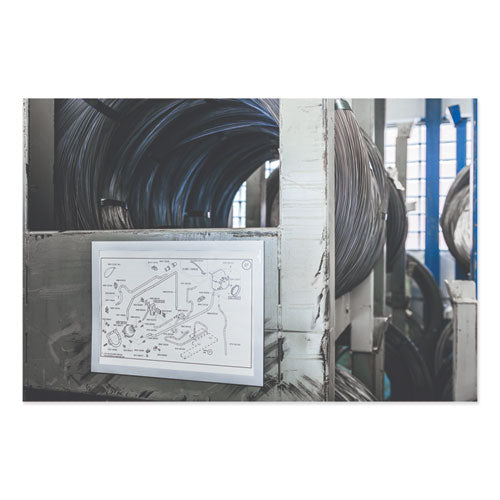 Duraframe Magnetic Plus Sign Holder, 8.5 X 11, Silver Frame, 2/pack.