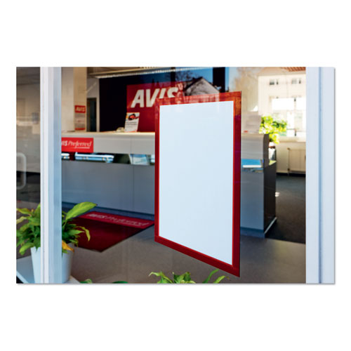Duraframe Sign Holder, 8.5 X 11, Red Frame, 2/pack.