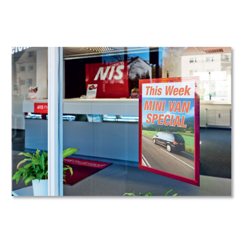 Duraframe Sign Holder, 8.5 X 11, Red Frame, 2/pack.