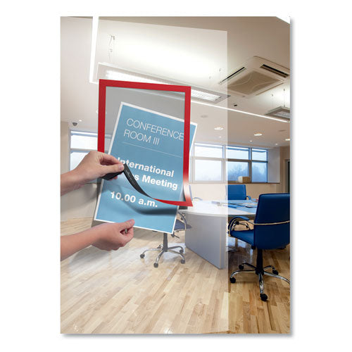 Duraframe Sign Holder, 8.5 X 11, Red Frame, 2/pack.