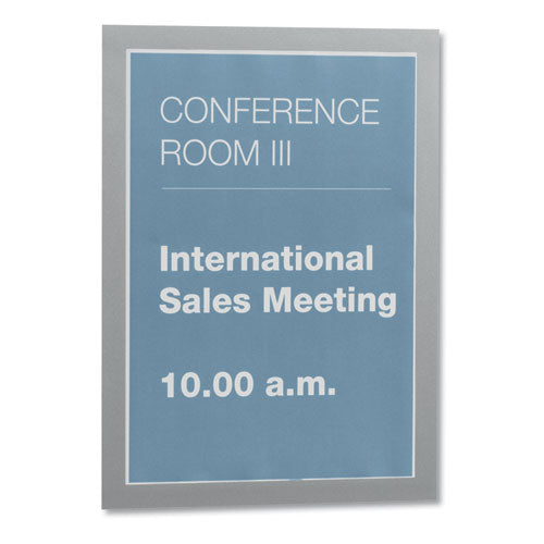 Duraframe Sign Holder, 8.5 X 11, Silver Frame, 2/pack.