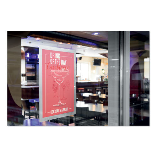 Duraframe Sign Holder, 8.5 X 11, Silver Frame, 2/pack.