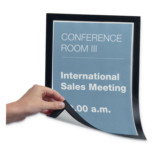 Duraframe Magnetic Sign Holder, 8.5 X 11, Black Frame, 2/pack.