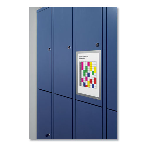 Duraframe Magnetic Sign Holder, 8.5 X 11, Silver Frame, 2/pack.