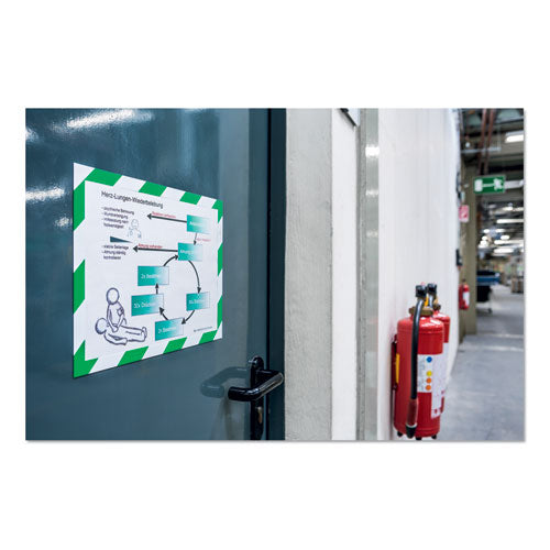 Duraframe Security Magnetic Sign Holder, 8.5 X 11, Green/white Frame, 2/pack.