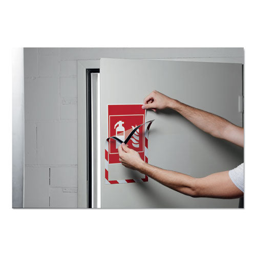Duraframe Security Magnetic Sign Holder, 8.5 X 11, Red/white Frame, 2/pack.