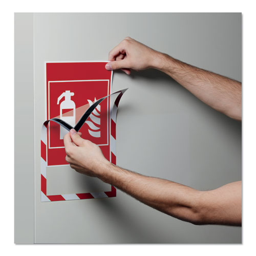 Duraframe Security Magnetic Sign Holder, 8.5 X 11, Red/white Frame, 2/pack.
