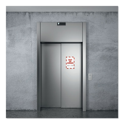 Duraframe Security Magnetic Sign Holder, 8.5 X 11, Red/white Frame, 2/pack.