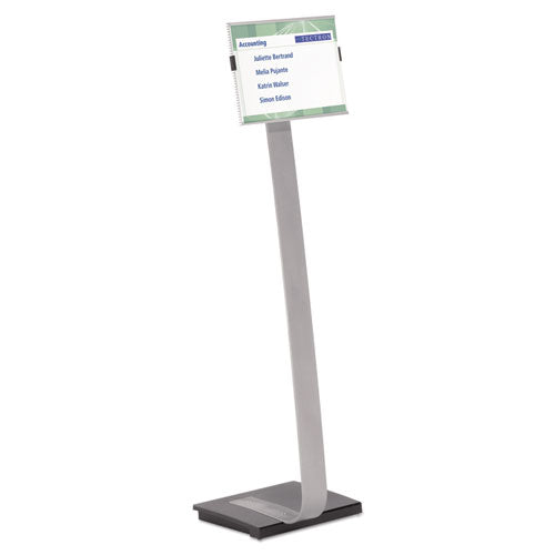 Info Sign Duo Floor Stand, Letter-size Inserts, 15 X 46.5, Clear.