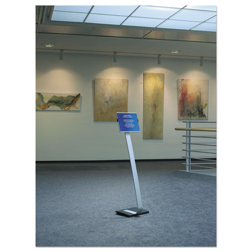 Info Sign Duo Floor Stand, Letter-size Inserts, 15 X 46.5, Clear.