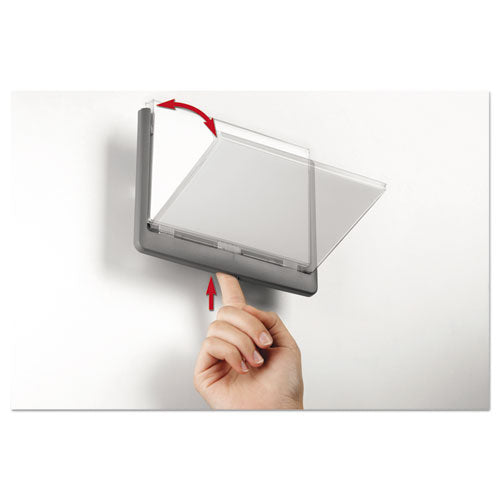 Click Sign Holder For Interior Walls, 6.75 X 0.63 X 5.13, Gray.