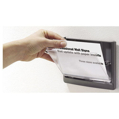 Click Sign Holder For Interior Walls, 6.75 X 0.63 X 5.13, Gray.