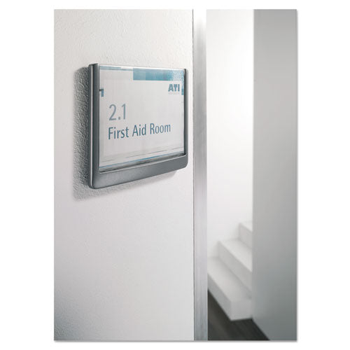 Click Sign Holder For Interior Walls, 6.75 X 0.63 X 5.13, Gray.