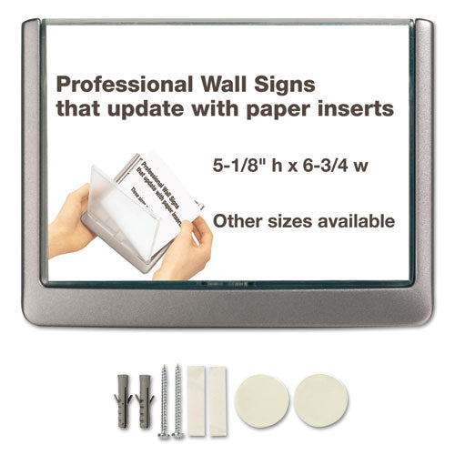 Click Sign Holder For Interior Walls, 6.75 X 0.63 X 5.13, Gray.