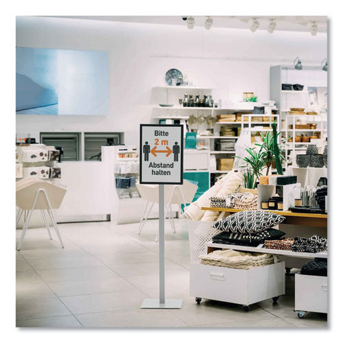 Info Basic Floor Stand, 55.31" Tall, Black Stand, 11 X 17 Face.