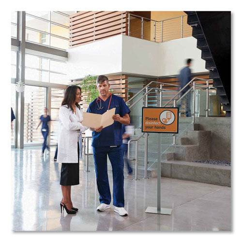 Info Basic Floor Stand, 55.31" Tall, Black Stand, 11 X 17 Face.