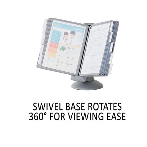 Sherpa Motion Desk Reference System, 10 Panels, Gray Borders.