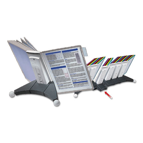 Sherpa Desk Reference System, 10 Panels, 10 X 5.88 X 13.5, Gray Borders.