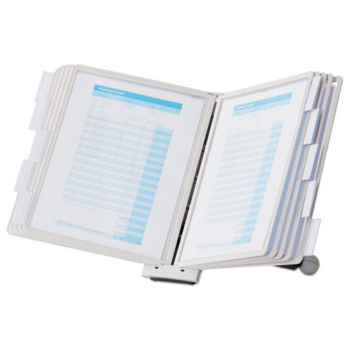 Sherpa Desk Reference System, 10 Panels, 10 X 5.88 X 13.5, Gray Borders.