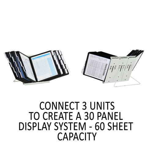 Instaview Expandable Desktop Reference System, 10 Panels, Black Borders.