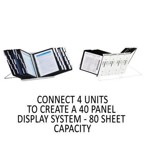 Instaview Expandable Desktop Reference System, 10 Panels, Black Borders.