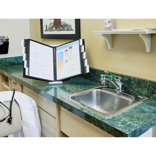 Instaview Expandable Desktop Reference System, 10 Panels, Black Borders.