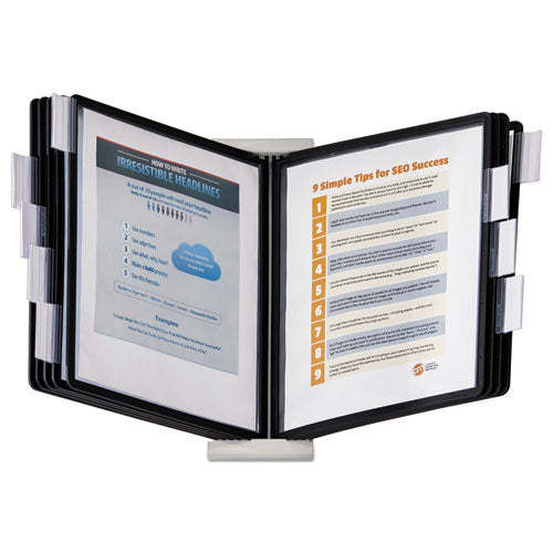 Instaview Expandable Desktop Reference System, 10 Panels, Black Borders.