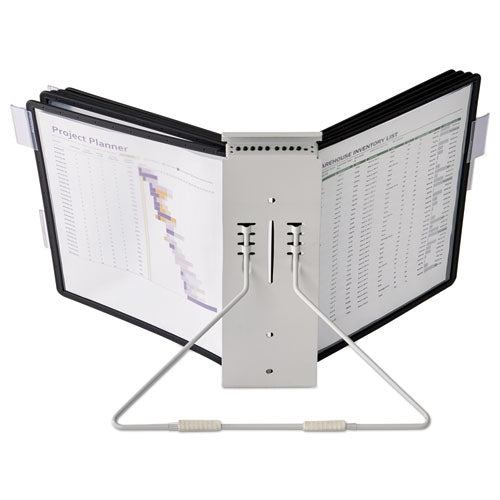 Instaview Expandable Desktop Reference System, 10 Panels, Black Borders.