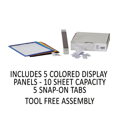 Vario Magnetic Wall Reference System, 5 Panels, 10 Pockets, Assorted Borders.