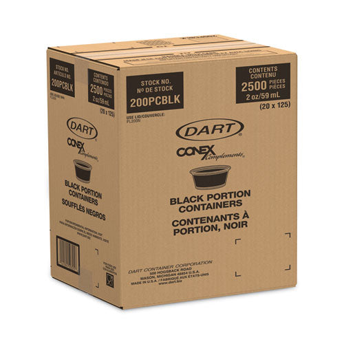 Conex Complements Portion/medicine Cups, 2 Oz, Black, 125/bag, 20 Bags/carton