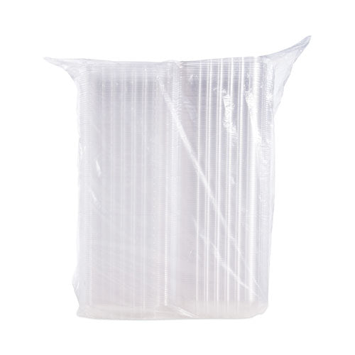 Clearseal Hinged-lid Plastic Containers, 8.3 X 8.3 X 3, Clear, Plastic, 250/carton.