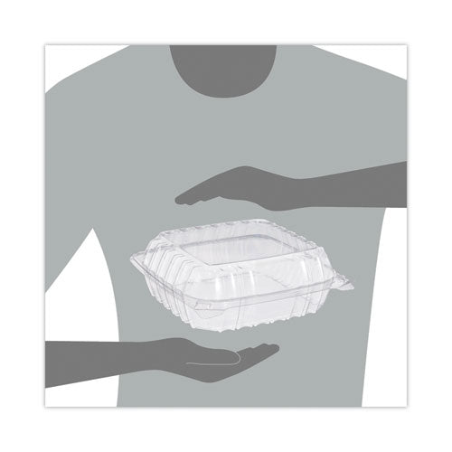 Clearseal Hinged-lid Plastic Containers, 8.3 X 8.3 X 3, Clear, Plastic, 250/carton.