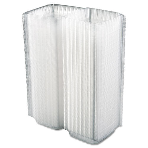 Clearseal Hinged-lid Plastic Containers, 8.3 X 8.3 X 3, Clear, Plastic, 250/carton.