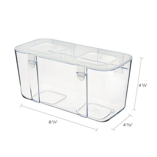 Stackable Caddy Organizer, Medium, Plastic, 8.8 X 4 X 4.38, White.