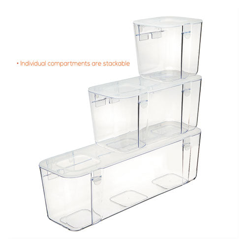 Stackable Caddy Organizer, Medium, Plastic, 8.8 X 4 X 4.38, White.