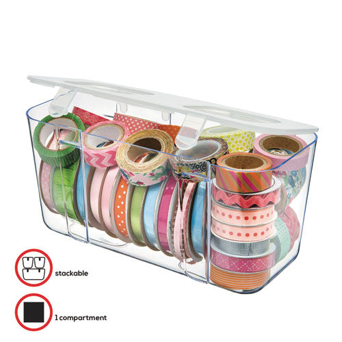 Stackable Caddy Organizer, Medium, Plastic, 8.8 X 4 X 4.38, White.