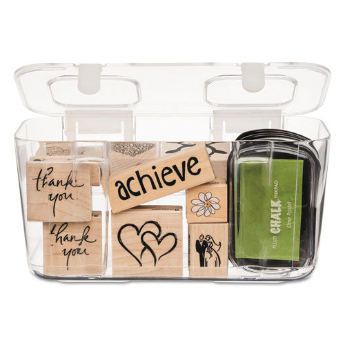 Stackable Caddy Organizer, Medium, Plastic, 8.8 X 4 X 4.38, White.