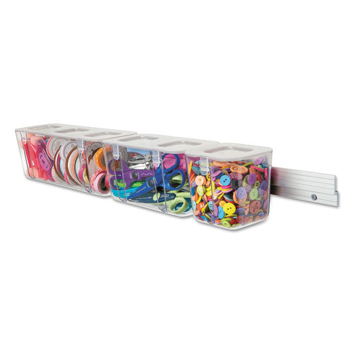 Stackable Caddy Organizer, Medium, Plastic, 8.8 X 4 X 4.38, White.