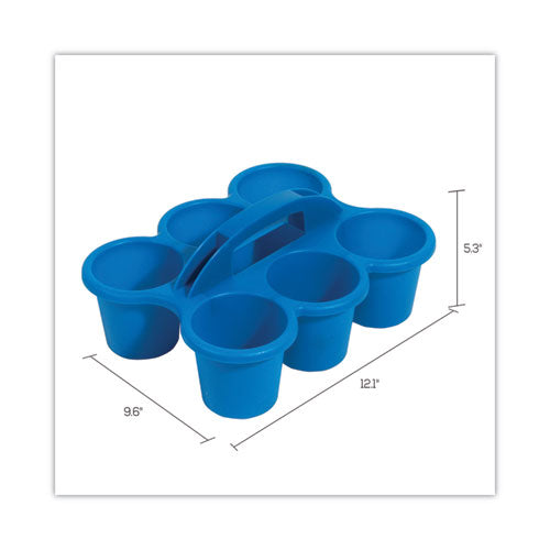 Little Artist Antimicrobial Six-cup Caddy, Blue.