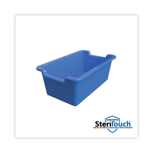 Antimicrobial Rectangle Storage Bin, Blue.