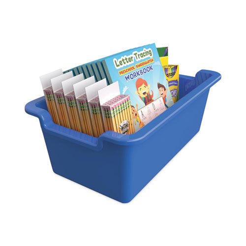 Antimicrobial Rectangle Storage Bin, Blue.