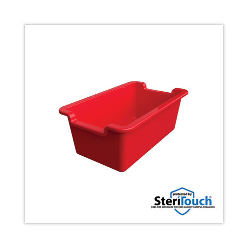 Antimicrobial Rectangle Storage Bin, Red.