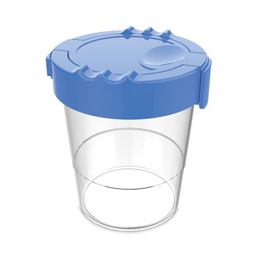 Antimicrobial No Spill Paint Cup, 3.46 W X 3.93 H, Blue.