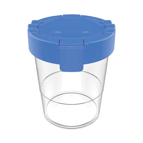 Antimicrobial No Spill Paint Cup, 3.46 W X 3.93 H, Blue.