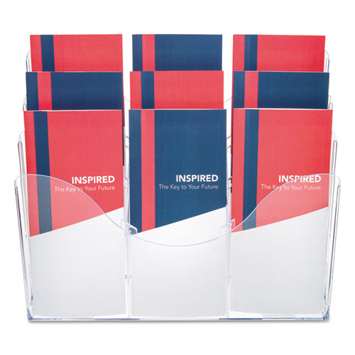 3-tier Document Organizer W/6 Removable Dividers, 14w X 3.5d X 11.5h, Clear.