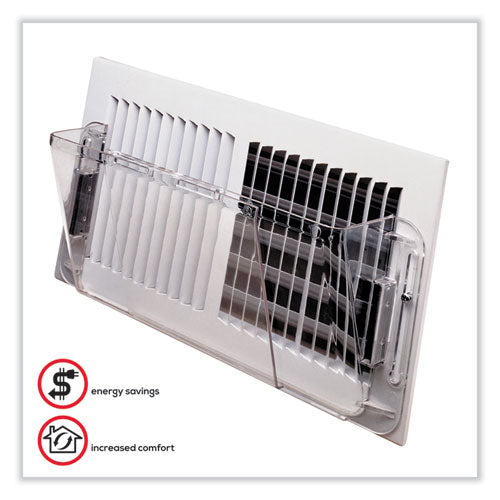Adjustable Sidewall Register Air Deflector, 10 X 3 X 5.5, Clear.