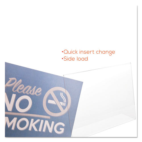 Classic Image Slanted Sign Holder, Landscaped, 11 X 8.5 Insert, Clear.