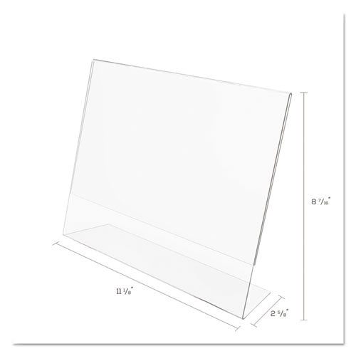 Classic Image Slanted Sign Holder, Landscaped, 11 X 8.5 Insert, Clear.