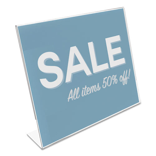 Classic Image Slanted Sign Holder, Landscaped, 11 X 8.5 Insert, Clear.